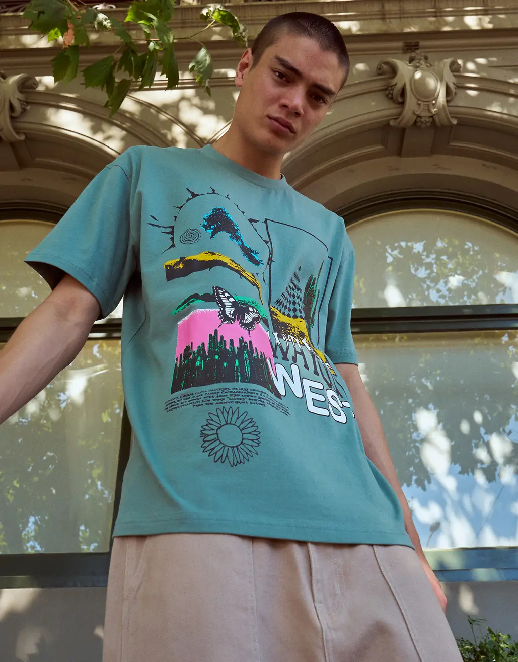 WAY OUT WEST OVERSIZED T SHIRT IN GREEN